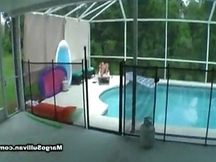 son rubs n fucks mom by pool
